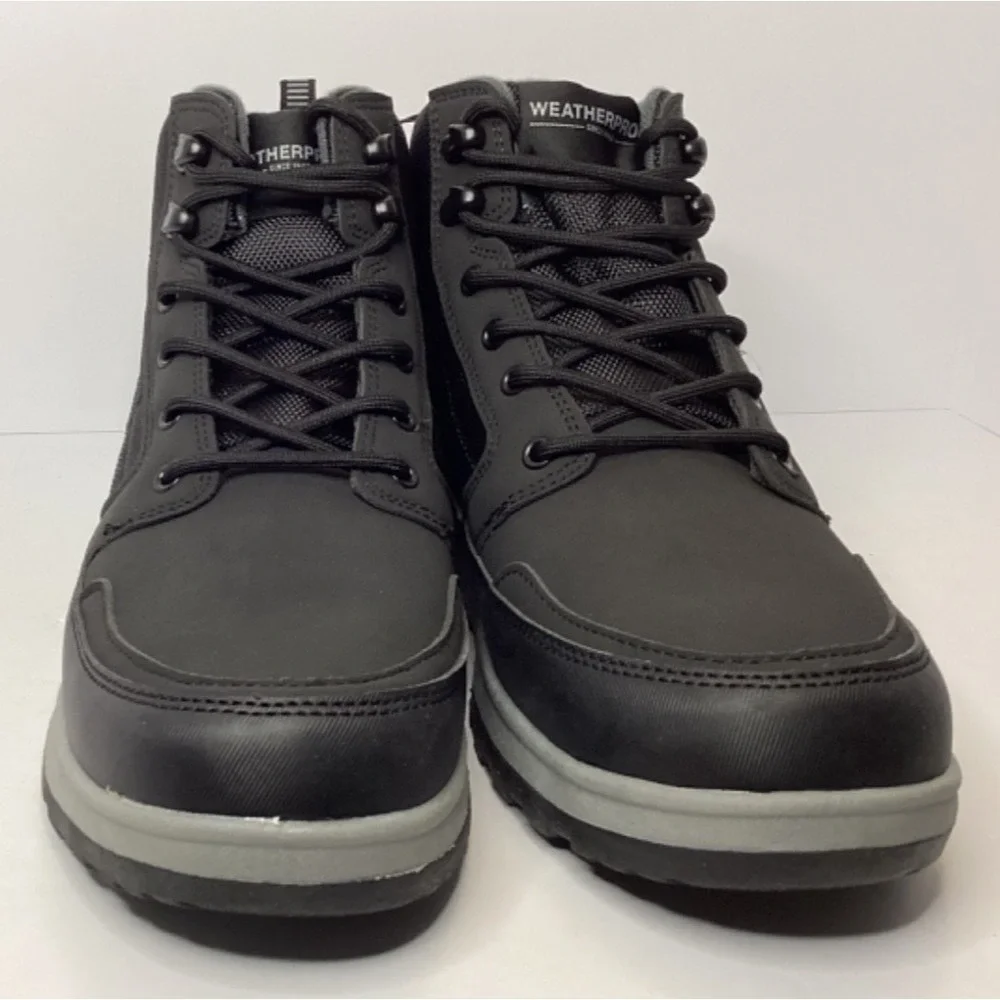 Weatherproof  Memory Foam Laceup Hiking Boot Black Men's Size 8 New